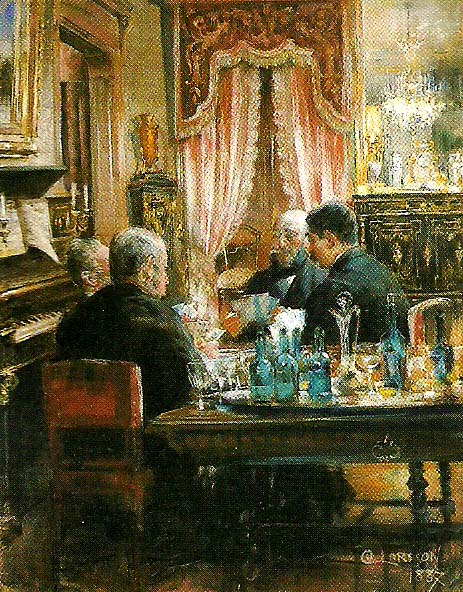 Carl Larsson spelparti-interior fran furstenbergska hemmet